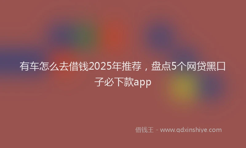 有车怎么去借钱2025年推荐，盘点5个网贷黑口子必下款app