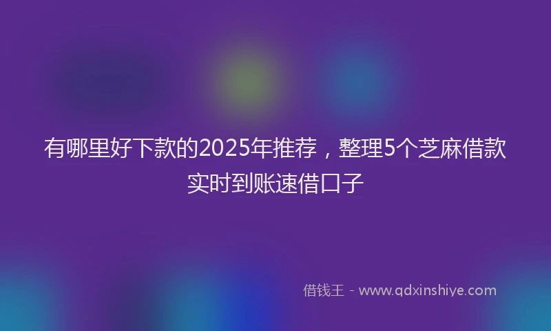 有哪里好下款的2025年推荐，整理5个芝麻借款实时到账速借口子