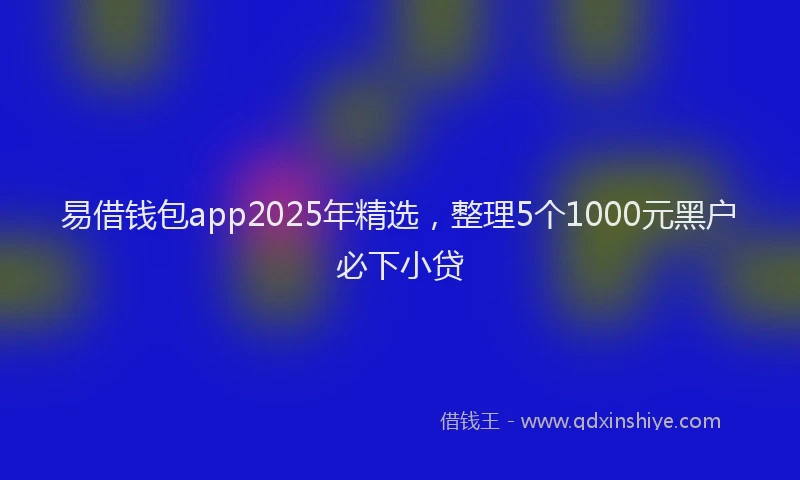 易借钱包app2025年精选，整理5个1000元黑户必下小贷