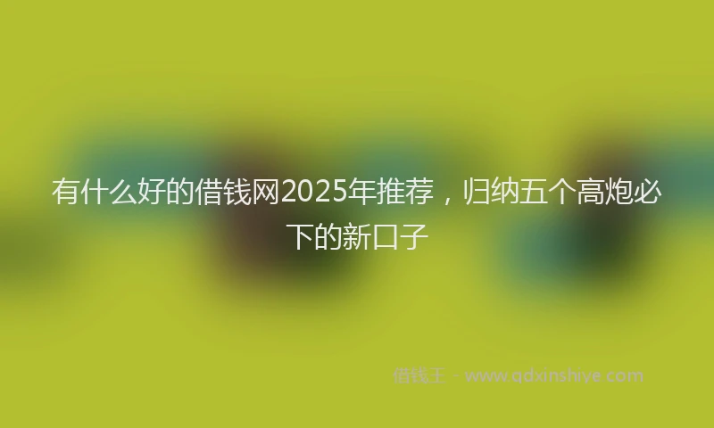 有什么好的借钱网2025年推荐，归纳五个高炮必下的新口子