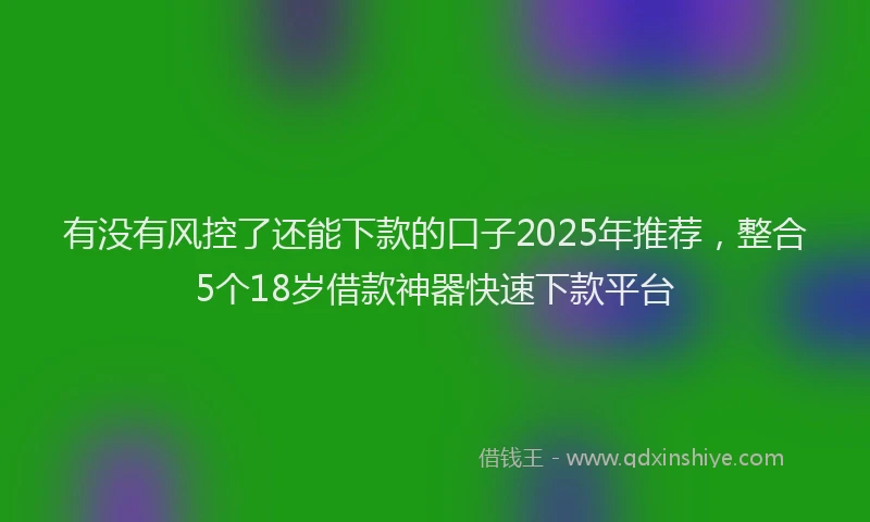有没有风控了还能下款的口子2025年推荐，整合5个18岁借款神器快速下款平台
