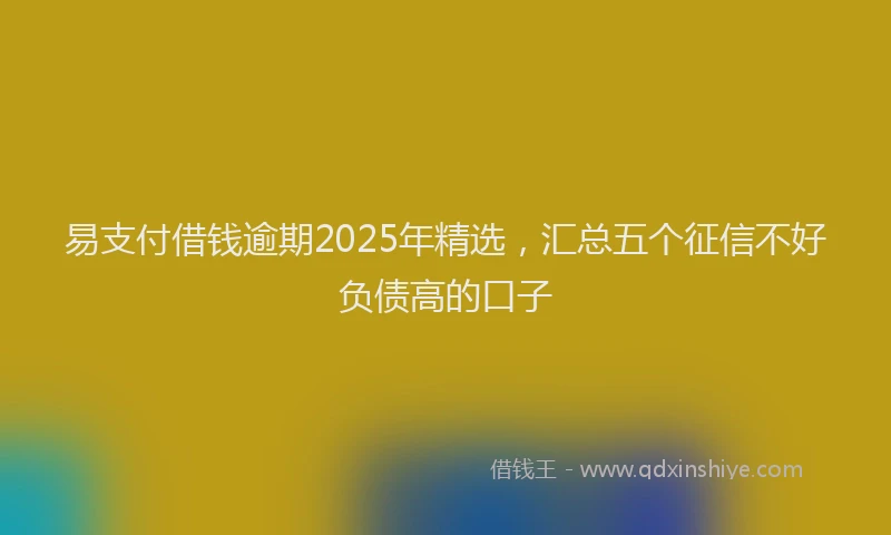 易支付借钱逾期2025年精选，汇总五个征信不好负债高的口子