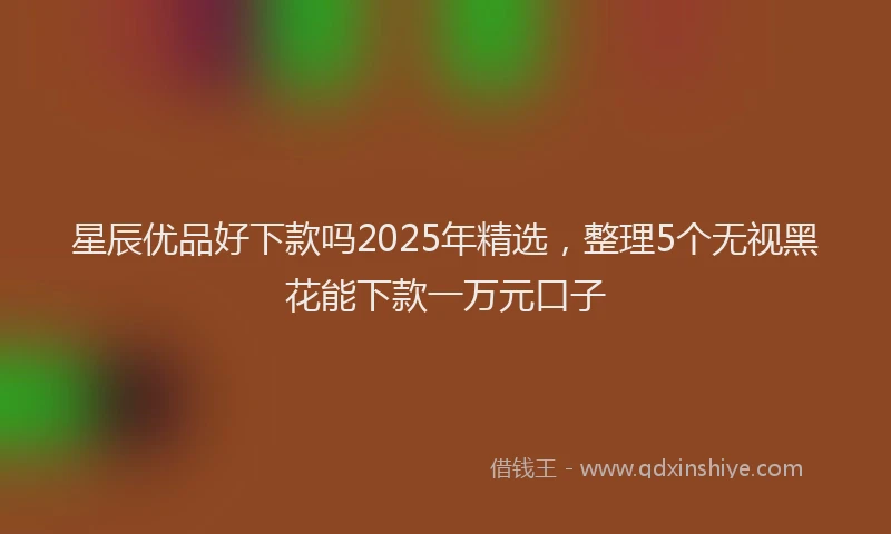 星辰优品好下款吗2025年精选，整理5个无视黑花能下款一万元口子