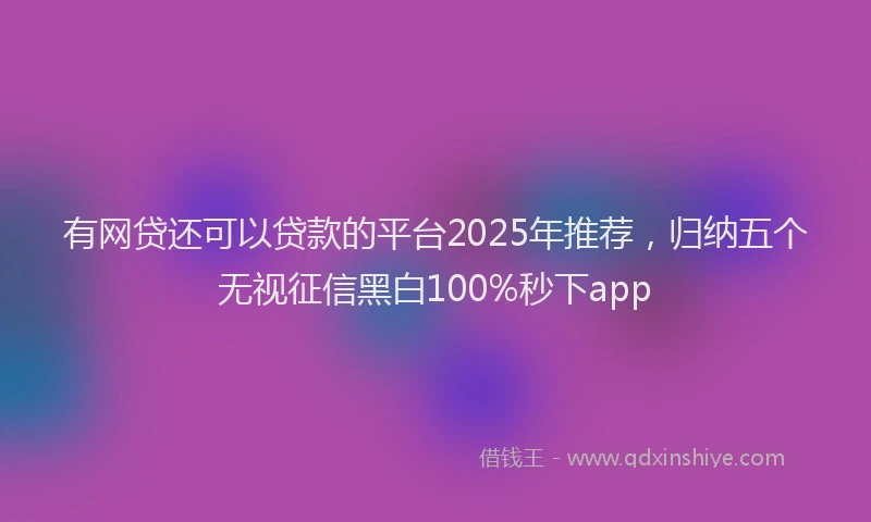 有网贷还可以贷款的平台2025年推荐，归纳五个无视征信黑白100%秒下app