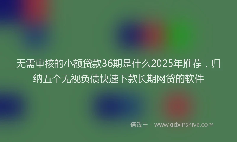 无需审核的小额贷款36期是什么2025年推荐，归纳五个无视负债快速下款长期网贷的软件