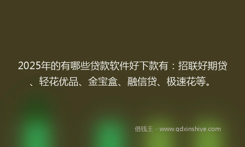 2025年的有哪些贷款软件好下款有：招联好期贷、轻花优品、金宝盒、融信贷、极速花等。