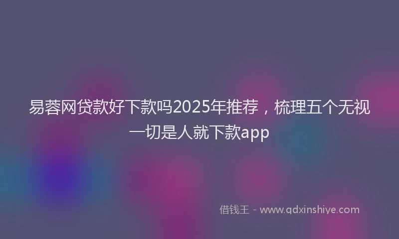 易蓉网贷款好下款吗2025年推荐，梳理五个无视一切是人就下款app