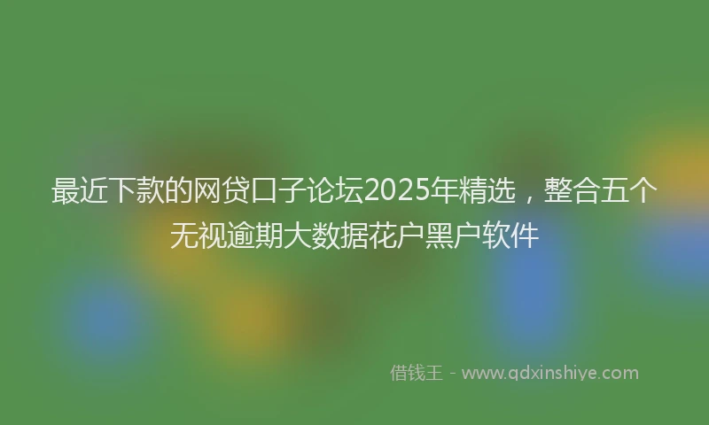 最近下款的网贷口子论坛2025年精选，整合五个无视逾期大数据花户黑户软件