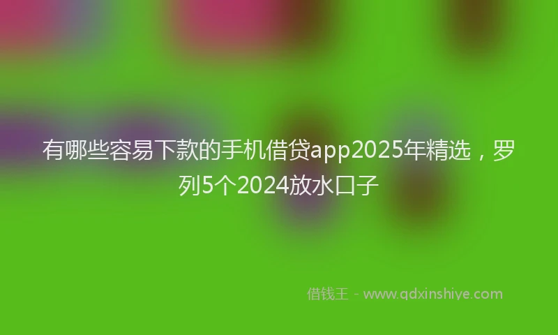 有哪些容易下款的手机借贷app2025年精选，罗列5个2024放水口子