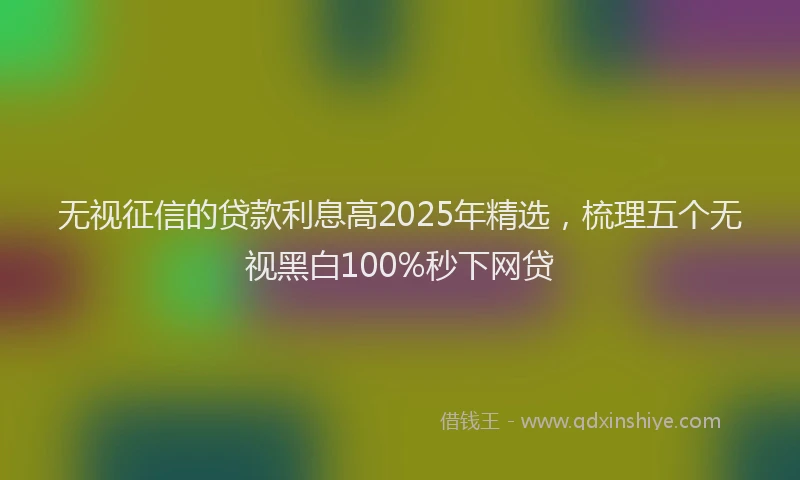 无视征信的贷款利息高2025年精选，梳理五个无视黑白100%秒下网贷