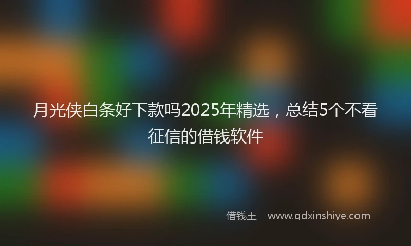 月光侠白条好下款吗2025年精选，总结5个不看征信的借钱软件