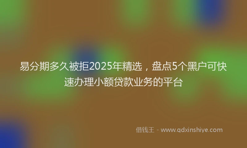 易分期多久被拒2025年精选，盘点5个黑户可快速办理小额贷款业务的平台