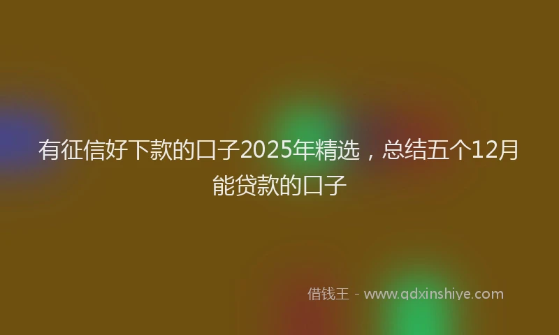 有征信好下款的口子2025年精选，总结五个12月能贷款的口子