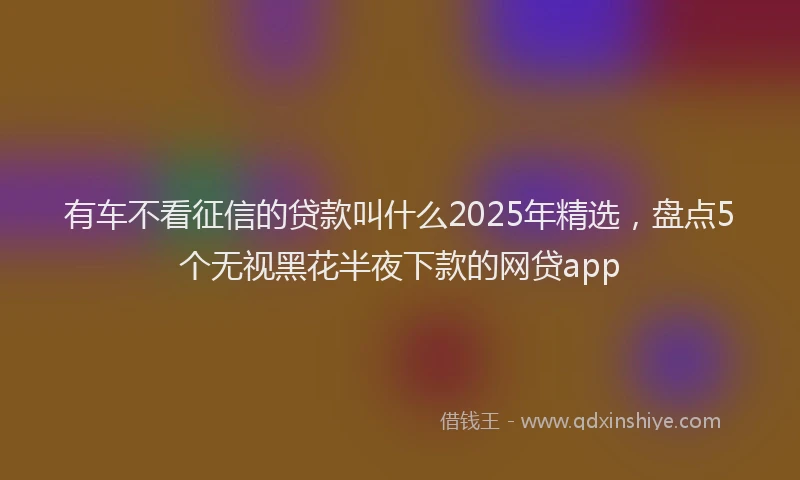 有车不看征信的贷款叫什么2025年精选，盘点5个无视黑花半夜下款的网贷app