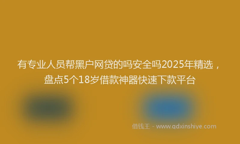 有专业人员帮黑户网贷的吗安全吗2025年精选，盘点5个18岁借款神器快速下款平台