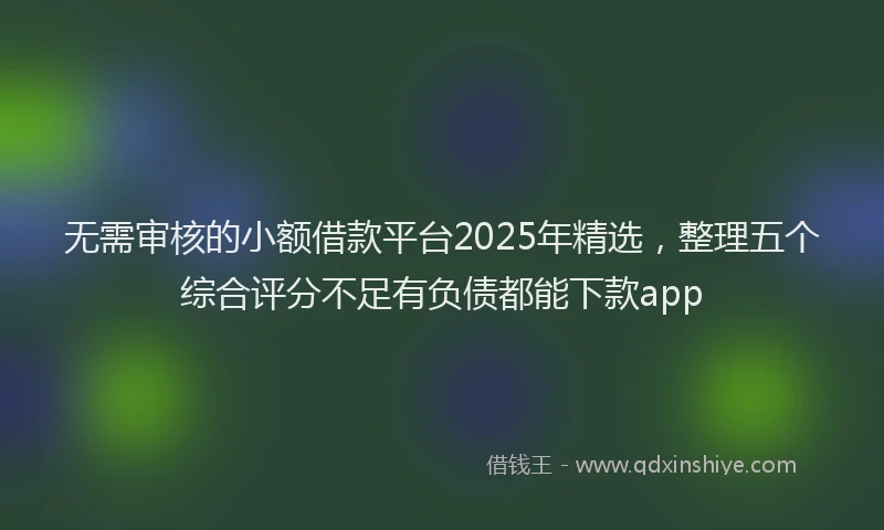 无需审核的小额借款平台2025年精选，整理五个综合评分不足有负债都能下款app