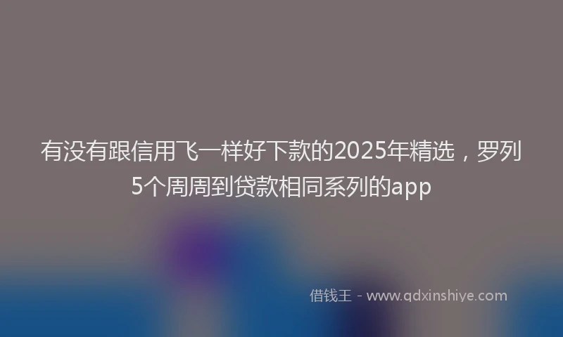 有没有跟信用飞一样好下款的2025年精选，罗列5个周周到贷款相同系列的app
