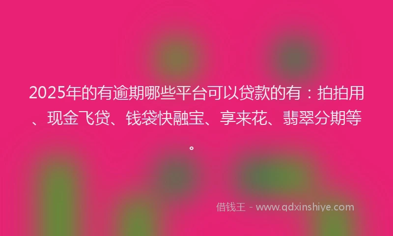 2025年的有逾期哪些平台可以贷款的有：拍拍用、现金飞贷、钱袋快融宝、享来花、翡翠分期等。