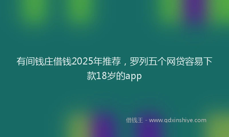 有间钱庄借钱2025年推荐，罗列五个网贷容易下款18岁的app