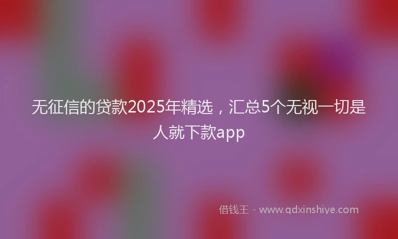无征信的贷款2025年精选，汇总5个无视一切是人就下款app