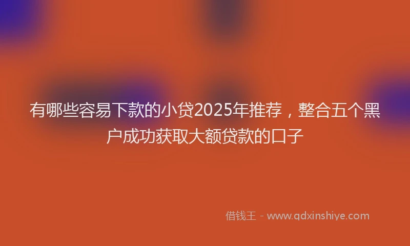 有哪些容易下款的小贷2025年推荐，整合五个黑户成功获取大额贷款的口子