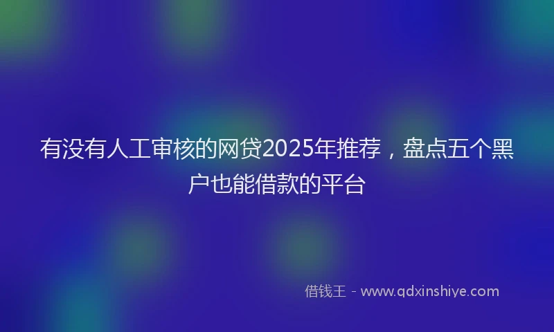 有没有人工审核的网贷2025年推荐，盘点五个黑户也能借款的平台