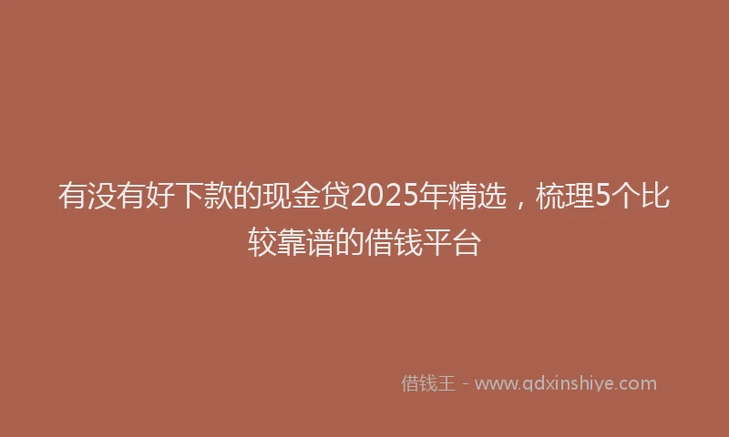 有没有好下款的现金贷2025年精选，梳理5个比较靠谱的借钱平台