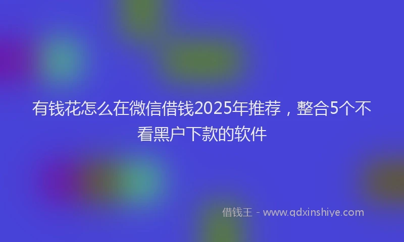 有钱花怎么在微信借钱2025年推荐，整合5个不看黑户下款的软件