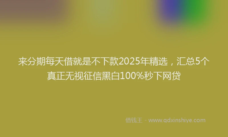 来分期每天借就是不下款2025年精选，汇总5个真正无视征信黑白100%秒下网贷