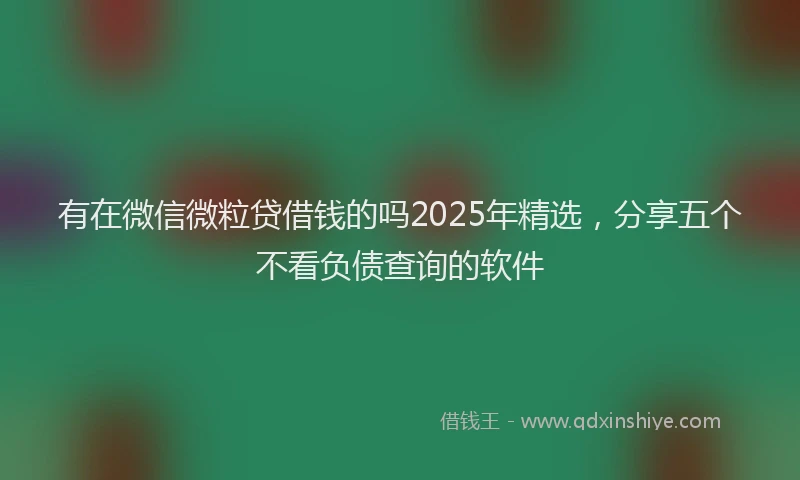有在微信微粒贷借钱的吗2025年精选，分享五个不看负债查询的软件