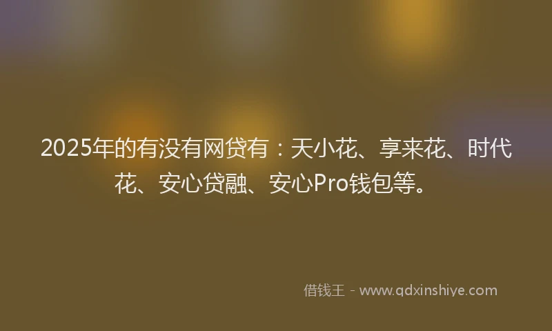 2025年的有没有网贷有：天小花、享来花、时代花、安心贷融、安心Pro钱包等。