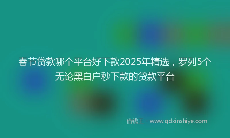 春节贷款哪个平台好下款2025年精选，罗列5个无论黑白户秒下款的贷款平台