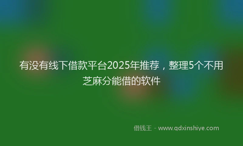 有没有线下借款平台2025年推荐，整理5个不用芝麻分能借的软件