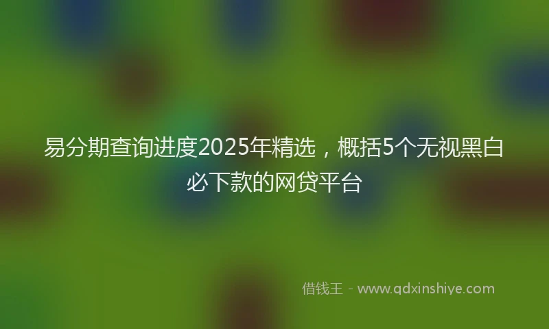 易分期查询进度2025年精选，概括5个无视黑白必下款的网贷平台