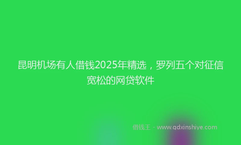 昆明机场有人借钱2025年精选，罗列五个对征信宽松的网贷软件