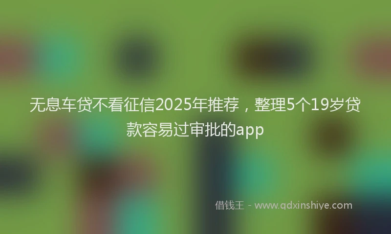无息车贷不看征信2025年推荐，整理5个19岁贷款容易过审批的app