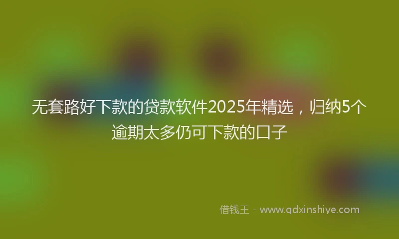 无套路好下款的贷款软件2025年精选，归纳5个逾期太多仍可下款的口子