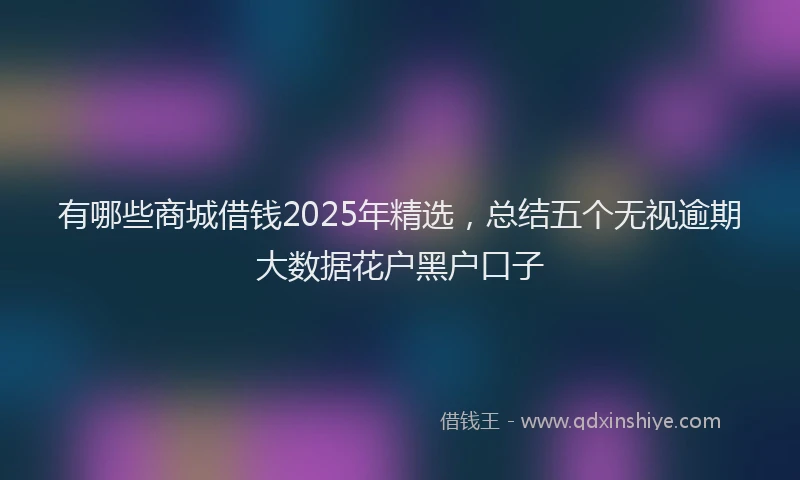 有哪些商城借钱2025年精选，总结五个无视逾期大数据花户黑户口子