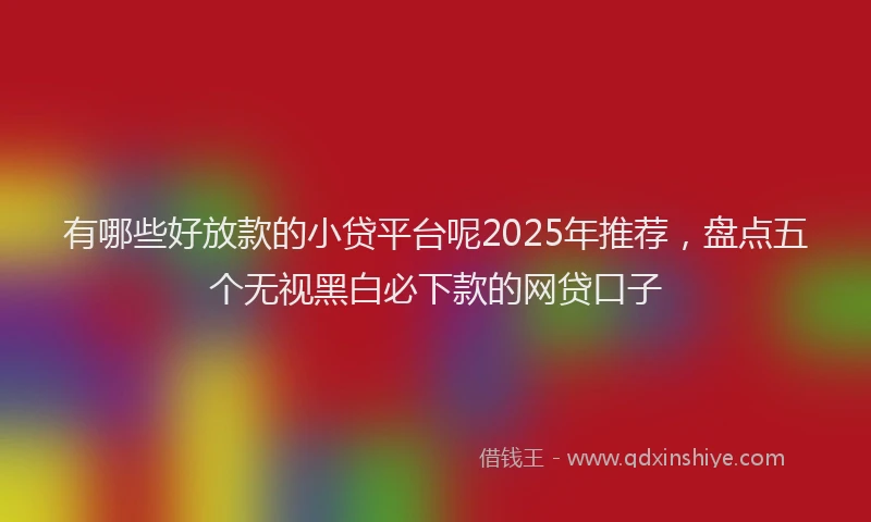 有哪些好放款的小贷平台呢2025年推荐，盘点五个无视黑白必下款的网贷口子