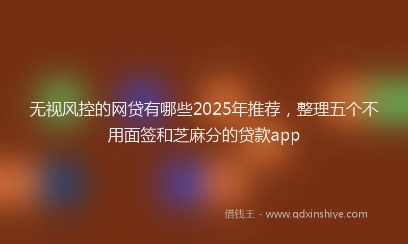 无视风控的网贷有哪些2025年推荐，整理五个不用面签和芝麻分的贷款app