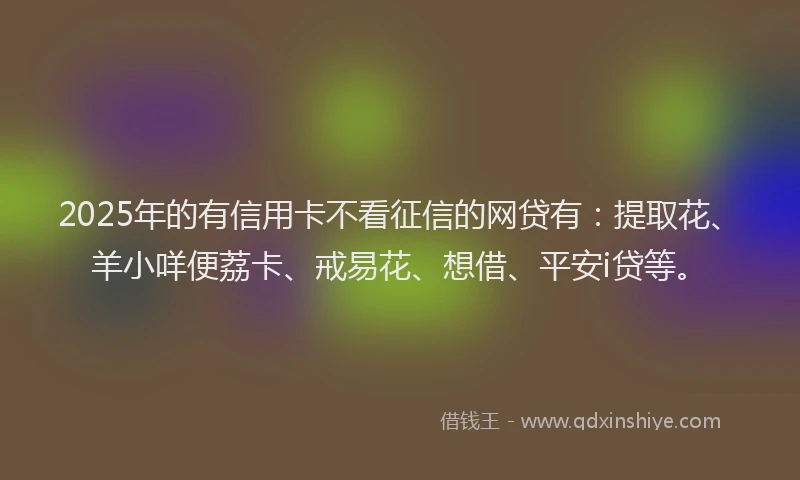 2025年的有信用卡不看征信的网贷有：提取花、羊小咩便荔卡、戒易花、想借、平安i贷等。