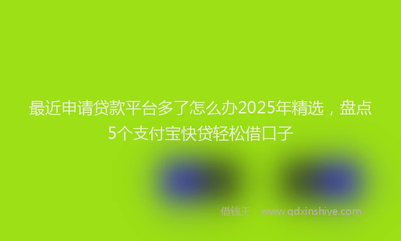 最近申请贷款平台多了怎么办2025年精选，盘点5个支付宝快贷轻松借口子