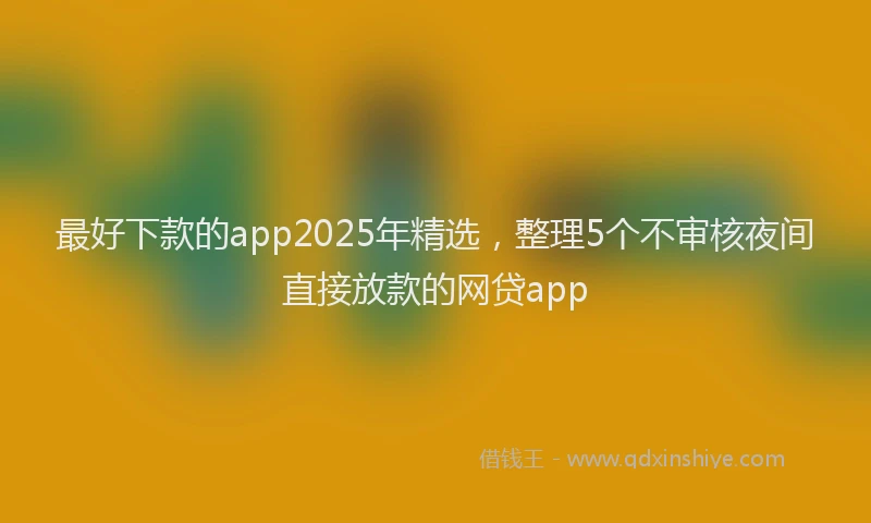 最好下款的app2025年精选，整理5个不审核夜间直接放款的网贷app