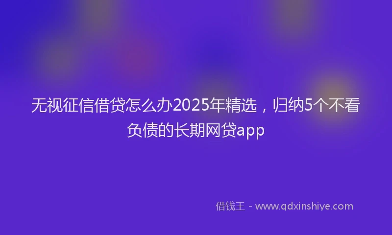 无视征信借贷怎么办2025年精选，归纳5个不看负债的长期网贷app
