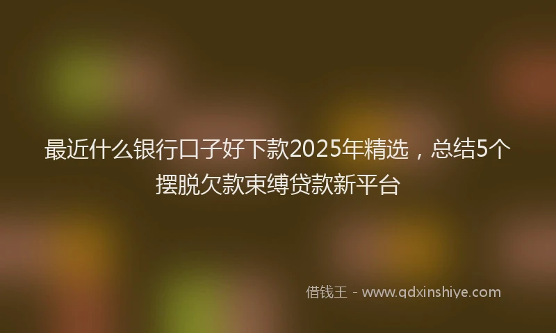 最近什么银行口子好下款2025年精选，总结5个摆脱欠款束缚贷款新平台