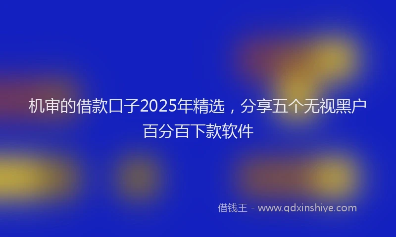 机审的借款口子2025年精选，分享五个无视黑户百分百下款软件