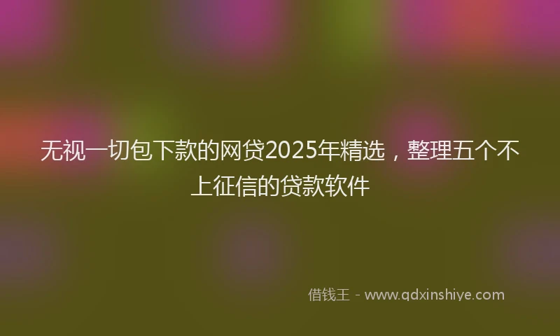 无视一切包下款的网贷2025年精选，整理五个不上征信的贷款软件