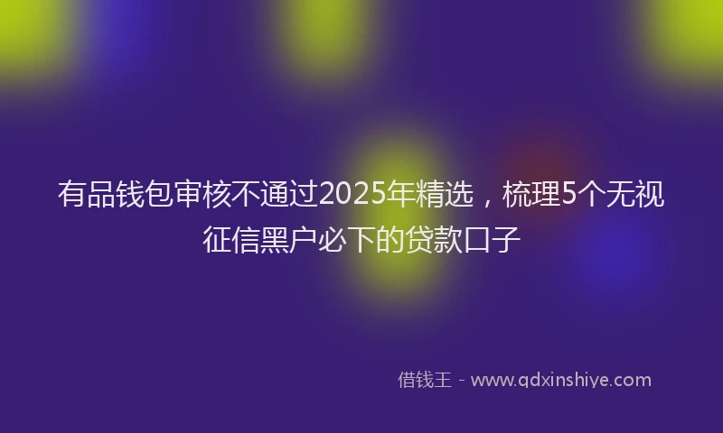 有品钱包审核不通过2025年精选，梳理5个无视征信黑户必下的贷款口子