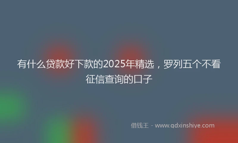 有什么贷款好下款的2025年精选，罗列五个不看征信查询的口子