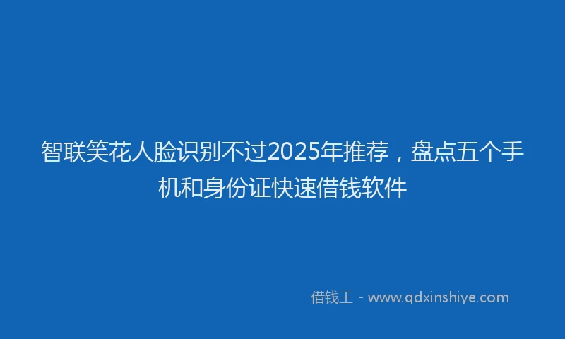 智联笑花人脸识别不过2025年推荐，盘点五个手机和身份证快速借钱软件